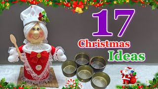 17 Step By step Christmas Decoration ideas made From Tin Cans | DIY Christmas craft idea🎄492