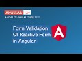 Form Validation of Reactive Forms | Reactive Form | Angular 13+