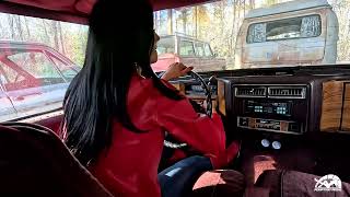 April Lee Cranking Her Old Chevy \u0026 Classic Cadillac Little Red Leather Riding Boots #1454