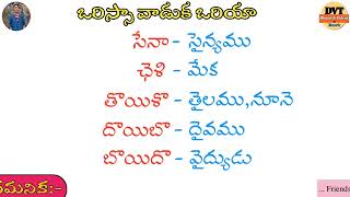 ఒరిస్సా వాడుక ఒరియా/Orissa Odia Words 2024/learn odia to telugu/how learn orissa odia