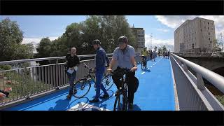 Erste beheizbare Fahrradbrücke Deutschlands in Tübingen durch OB Boris Palmer eröffnet