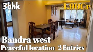 Beautiful 3bhk for sale at Bandra west Peaceful location for 4.90Cr