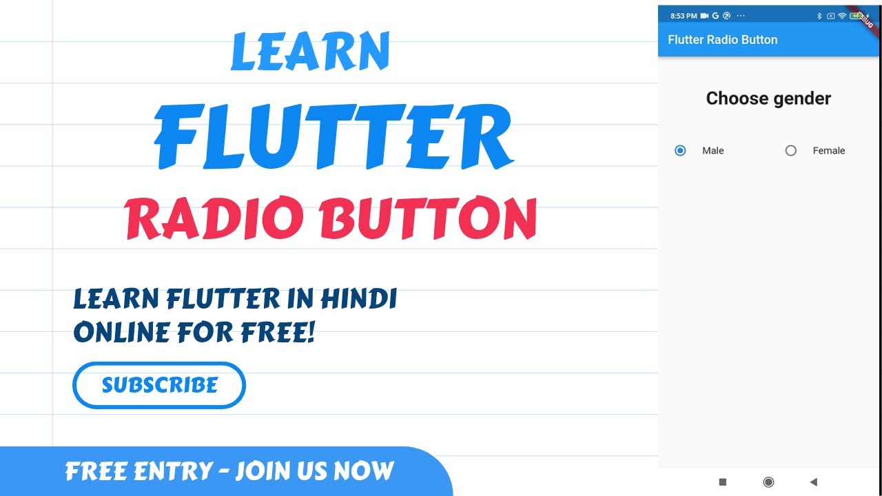 How To Use Radio Button In Flutter |Radio Button In Flutter - YouTube