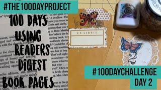 #100dayschallenge Day 2 book page embellishment ideas from readers digest end leaf