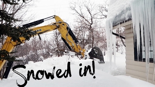 Breaking The Icicles On My Cabin!