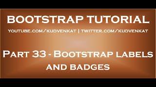 Bootstrap labels and badges