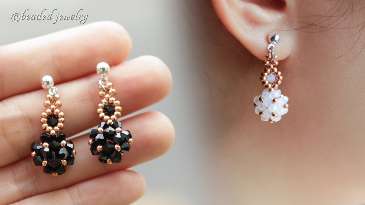 DIY Beaded Bead Earrings. Easy To Make For Beginners. Jewelry Making ...