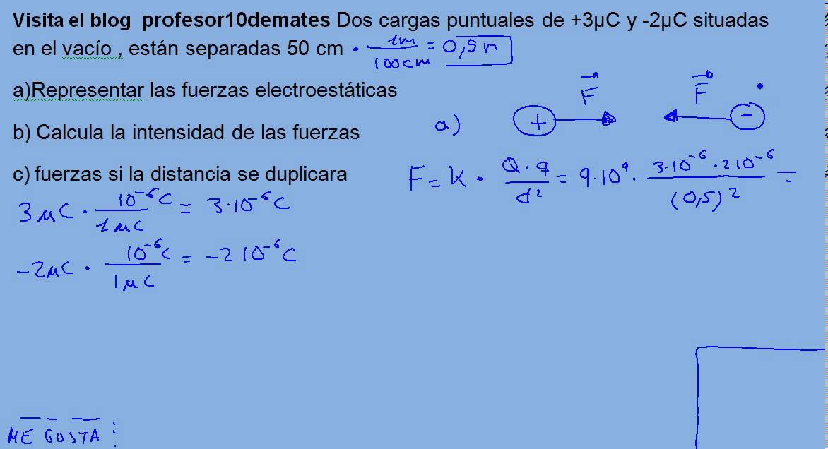 Ley De Coulomb 01 Ejercicio 01 - YouTube