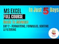 Excel Basics Day 2 – Formatting, Formulas, Sorting & Filtering | SmartEdge Learning