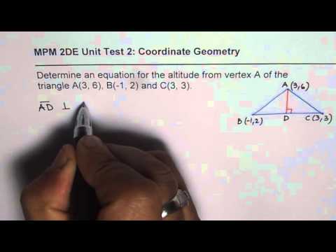 Find Equation of Altitude IB Math Test Find Equation of Altitude IB Math Test