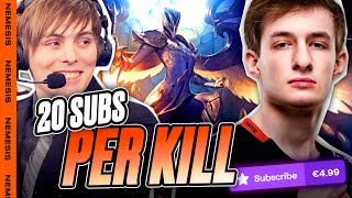 FNC Nemesis | Being gifted 20 subs per KILL on Kayle! (ft. LS)