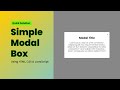 Simple Modal Box with HTML, CSS, and JavaScript | Step-by-Step Tutorial | Quick Solution