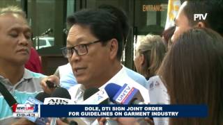 DOLE, DTI sign Joint Order for guidelines on garment industry