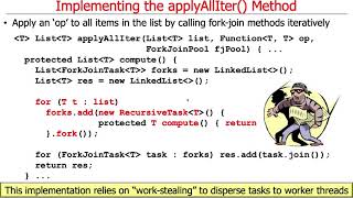 The Java Fork-Join Pool: Implementing applyAllIter()