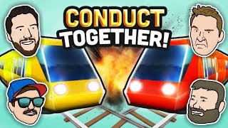 TRICKY TRAIN TRACKS | Let's Play Conduct TOGETHER! | Local Multiplayer 4 Player