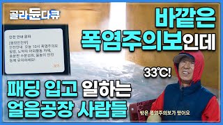 밖은 폭염경보🚨 작업장은 뼛속까지 시린 영하 20도❄️ 얼음이 녹지 않게 신속배달이 생명! 밖이 더울수록 쉴틈없이 풀가동 되는 얼음 공장│5가지 얼음 제작 과정 │ #골라듄다큐