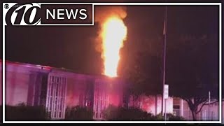 Fire shoots through roof of Tampa Bay-area middle school | 10News WTSP