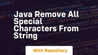 java remove all special characters from string