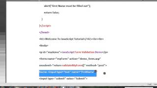 TAMIL HTML FORM VALIDATION USING JAVASCRIPT DEMO