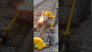 Thermite welding process for joining railway tracks | #indianrailways #welding #experiment #shorts