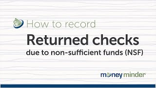 How to record Returned checks due to non-sufficient funds (NSF) | MoneyMinder