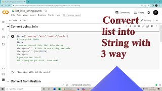 Converting list into string with 3 easy way using python