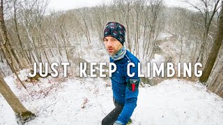 Climbing in Snow, Rain, and Mud - Altra King MT's cut through it all!