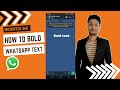 How to bold whatsapp text | How to send bold text in whatsapp message