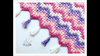 GRANNY RIPPLE MUSTER häkeln / Chevron Decke häkeln ganz einfach