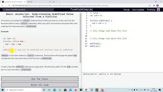 Lesson 53 - undefined value returned from function - freecodecamp