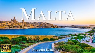 VOLANDO SOBRE MALTA 4K | Increíble paisaje natural hermoso con música relajante | VÍDEO 4K UHD