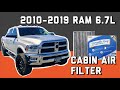 How to Replace RAM Cabin Air Filter for 2500 3500 2010 - 2019 | Cummins 6.7L Diesel | Filter Mod