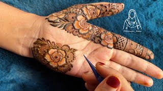 latest floral henna design for palm | Beautiful modern style mehndi design tutorial #mehndi #henna