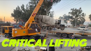 Heavy Lifting Equipments Crane Unload Howo Transit Mixer | Heavy Equipment Working Video #bigcrane