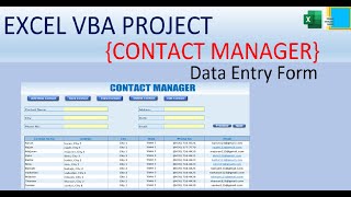 Contact Manager (Data Entry Form) | Excel VBA Project