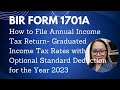 HOW TO FILE BIR FORM 1701A ANNUAL INCOME TAX RETURN 2023 GRADUATED RATES- OSD