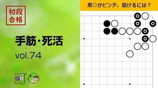 【初段合格・手筋死活_74】～やさしい囲碁レッスン～】～やさしい囲碁レッスン～