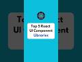 Top 5 React UI Component Libraries. #reactjs