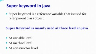 super keyword in java
