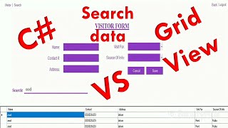 Insert, Retrieve and Search data Grid View #csharp