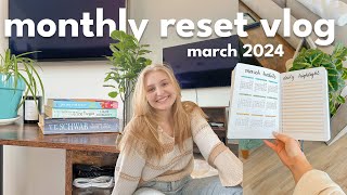 MONTHLY RESET VLOG 🌿 prepping for march, goal setting, cleaning, notion, bullet journal, books