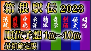 【ガチ悩んだ】箱根駅伝2023 順位予想 1位～10位【最新気象予報も反映】