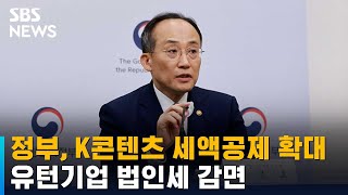 정부, K콘텐츠 세액공제 확대 · 유턴기업 법인세 감면 / SBS