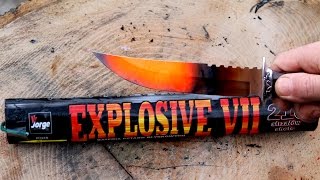 EXPERIMENT Glowing 1000 degree KNIFE vs DYNAMITE 7