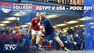 Squash: Egypt v USA - WSF Men's World Team Champs 2019 - Pool Rd 1