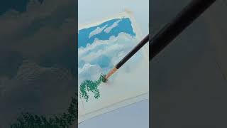 how to make cloud ☁️ easily 😲#shorts #painting #art #viral #trending #clouds