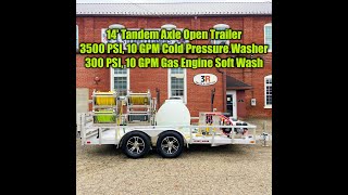 14' Tandem Axle, All Aluminum Pressure Washer Trailer- 3500 @ 10 Cold \u0026 10 GPM Soft Wash