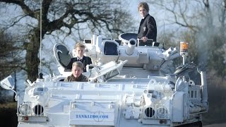 Dad Drops Kids To School In Army Tanks