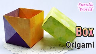 Gift Box Origami,  Square Box DIY, BOX & Lid (How to, Gift wrapping)