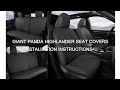 How to Install GIANT PANDA Toyota Highlander 2020-2023 Custom Seat Covers